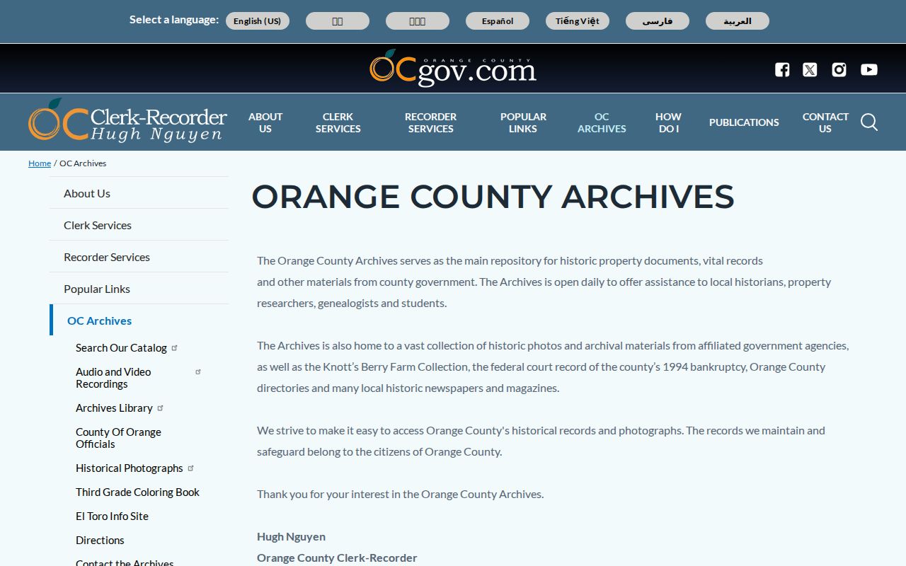 Huntington Beach city directory Orange County Archives research