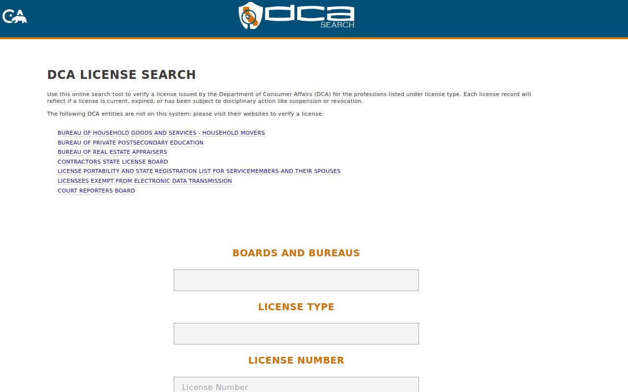 Huntington Beach residents directory professional license search